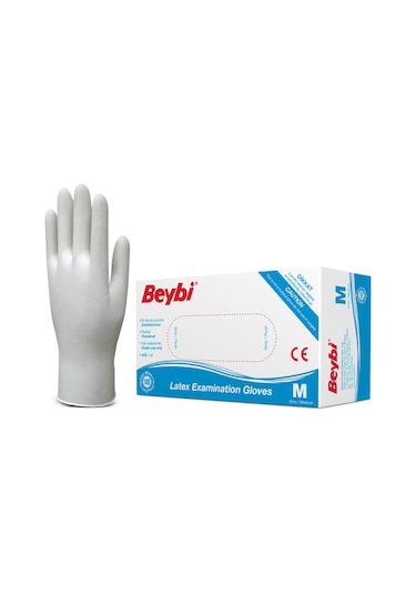 Beybi Pudralı Lateks Muayene Eldiveni 100'lü
