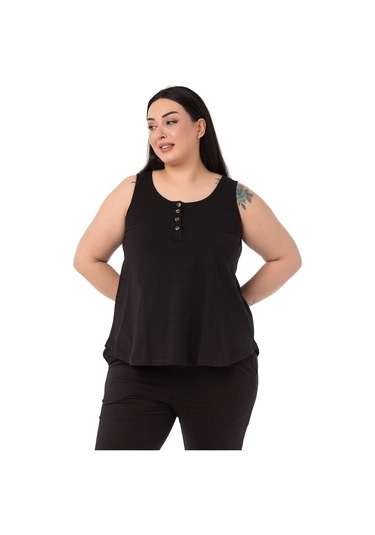 Büyük Beden Penye Siyah Eşofman Takımı-siyah Siyah