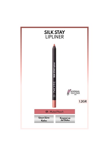 Note Cosmetique Silk Stay Lipliner Suya Dayanıklı İpeksi Dudak Kalemi 01 Muted Peach