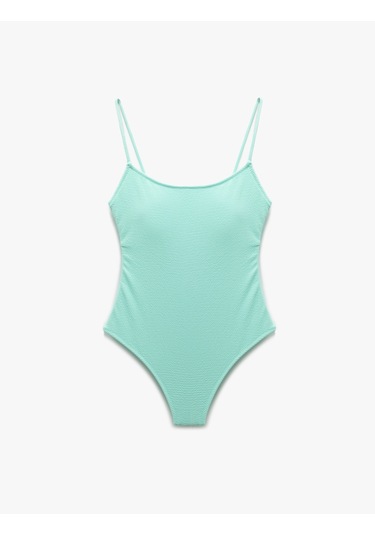 Koton Astarlı Hafif Destekli Dokulu İnce Askılı Fit Mayo Yeşil 5sak20016mm Yeşil