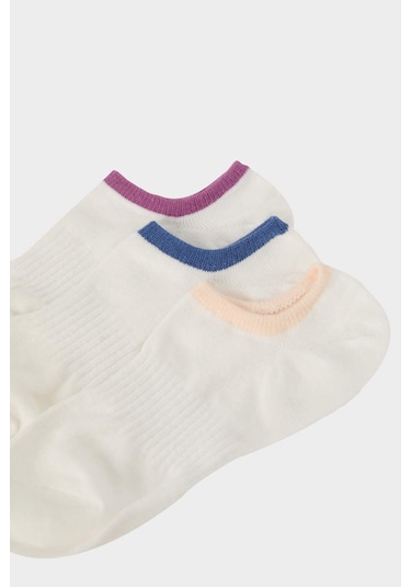 Defacto Kadın 3lü Pamuklu Sneaker Çorap E2090axnswt1 Beyaz