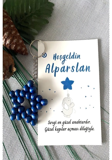 Zincirli  Ahşap Yıldız Anahtarlık 20 Adet