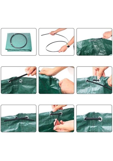 Monyee Yeniden Kullanılabilir Ağır Duty Bahçe Çöp Torbası - 120l Yeşil Polipropilen Yaprak/atık Toplama Ve Saklama Çantası