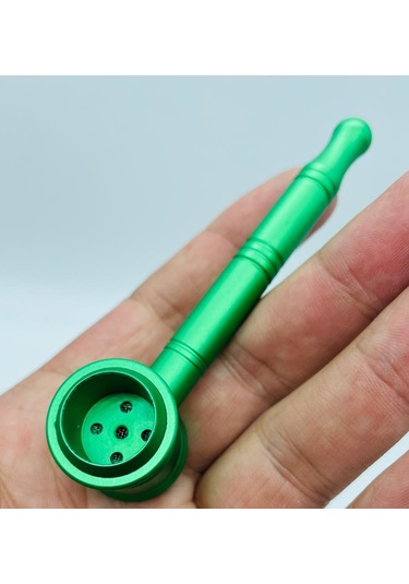 Metal Pipo Yeşil 2parça Süzgeçli Pipe //10cm