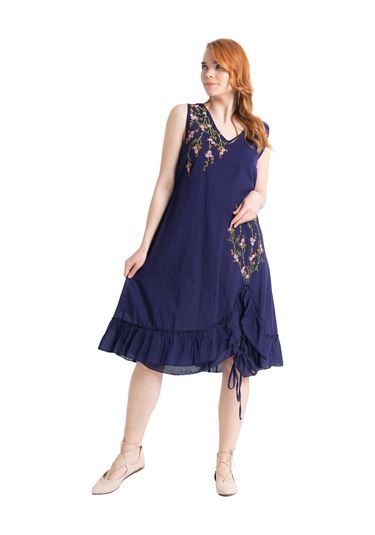 Kolsuz Vual Candan Yırtmaçlı Midi Boy Elbise Mor Mor-mor Mor