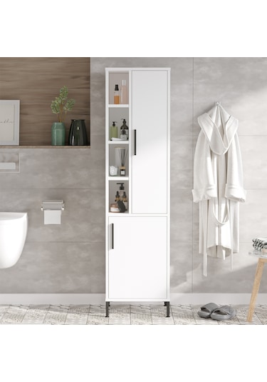 Yurudesign Vitale Çok Amaçlı Dolap Banyo Dolabı Beyaz Vı2-W Beyaz