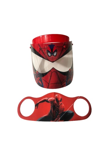 Gürbey Spiderman Baskılı Çocuk Siperlik + Spiderman Desenli Çocuk Maske