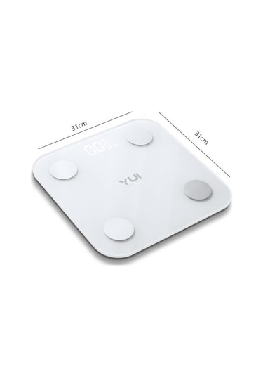 Yui KB12 Plus Şarjlı Yağ Ölçer Fonksiyonlu Akıllı Bluetooth Tartı (Teşhir)
