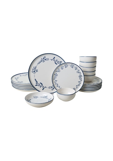 Blue Bloom Yemek Takımı 24 Parça 6 Kişilik 22810-11-12 Çok Renkli
