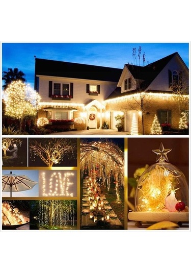 Novahub Mavi Güneş Dize Işıklar, 5m50leds, 8 Modlu Peri Işıklar, Bakır Tel, Noel Dekor, Düğün, Ev, Parti, Bahçe İçin Mavi