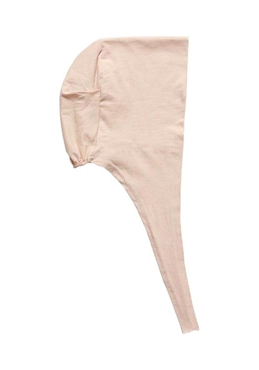 Tesettür Bone Bağcıklı Likralı Krem