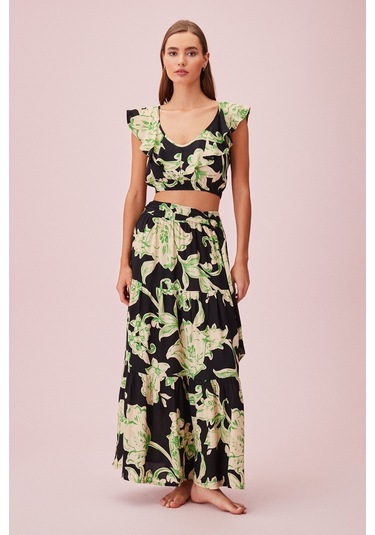 Suwen Shakira Crop Top Sba245201064 Yeşil