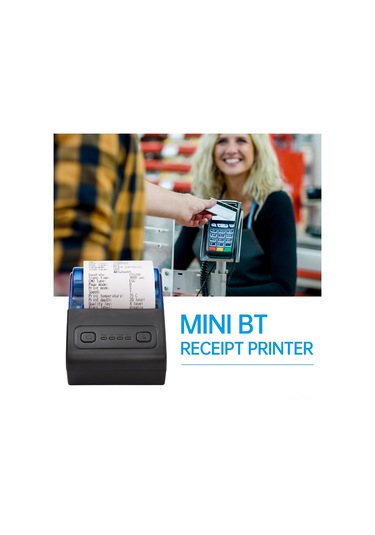 Vkemall Bisofice Mpt-ıı Mini 58mm Termal Fatura Yazıcı - Bluetooth İle Mobil/pc Uyumlu, 1500mah Batarya, 57x30mm Kağıtlı Beyaz