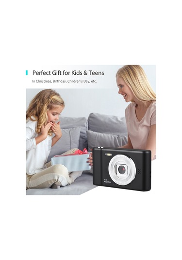 Springsun Siyah 1080p Dijital Kamera, 50mp Çift Lens, 8x Dijital Zoom, 2.4 İnç Ekran, 32gb Tf Kartlı, Dahili Flaş Ve Pil