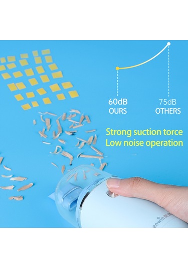 Springsun Mavi Usb-c Şarjlı Masaüstü Süpürge - 2 Seviye Emme Gücü, Gürültü Azaltma, Dahili Pil Ve Çanta Kutusu