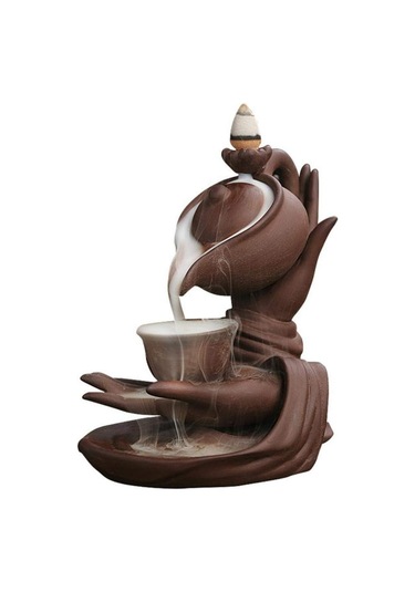 Tütsü Tutucular Seramik Şelale Tütsü Brülörü Bergamot Tütsü Brülör Çerçeve Duman Geri Ve Kokulu Ev Dekorasyon Süsleri 10 14cm