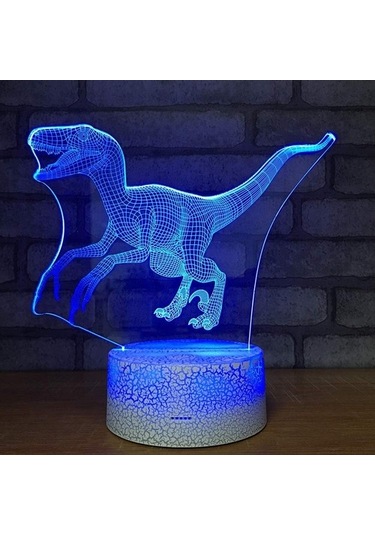Goldenqian Dinozor 3d Gece Lambası Velociraptor Projeksiyon Led Lamba Çocuk Odası Ev Dekoru Için Bebek Kreş Gece Lambası 7 Renk Değiştiren Erkek Çocuklar Için Noel Doğum Günü Hediyeleri 5azw8n Siyah