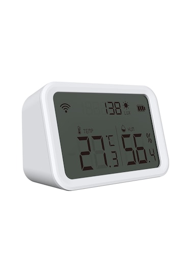 Neo Nas-th02b Çok İşlevli Sensör Tuya Zigbee Işık Yoğunluğu Algılamalı Akıllı Sıcaklık Ve Nem Dedektörü