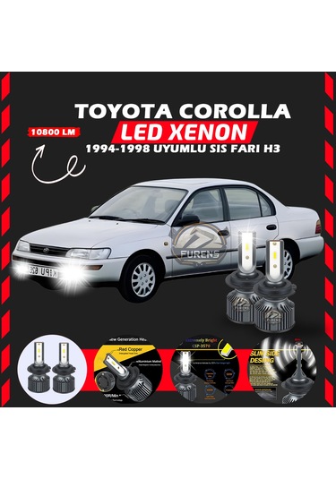 Toyota Corolla Efsane Kasa Sis Farı Uyumlu Şimşek Etkilii Led Xenon Premium Seriess H3