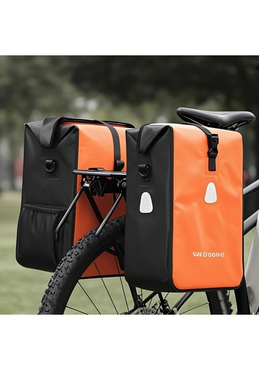 Moveevo 15l Geniş Kapasiteli Su Geçirmez Bisiklet Arka Raf Çantası - Oranj, Pvc+pe Malzeme İle Kısa Ve Orta Mesafe Sürüşler İçin Turuncu