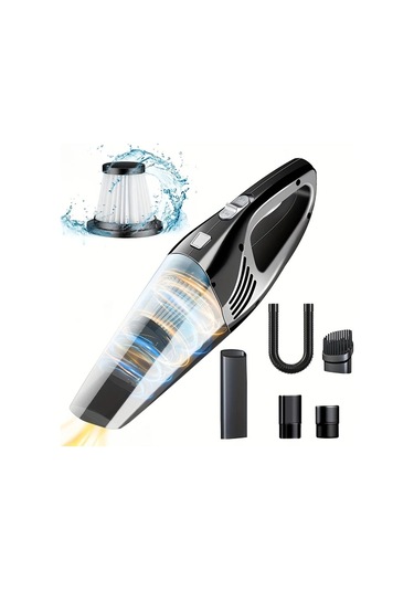 Fochsia Black Şarj Edilebilir Kablosuz El Süpürgesi Güçlü Emiş Ev Ofis Araç İçin Hepa Filtre