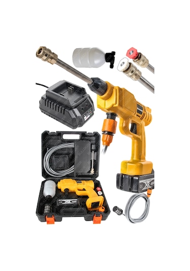 Bulldozer Kablosuz Şarjlı Oto Yıkama Makinesi Akülü Basınçlı Oto