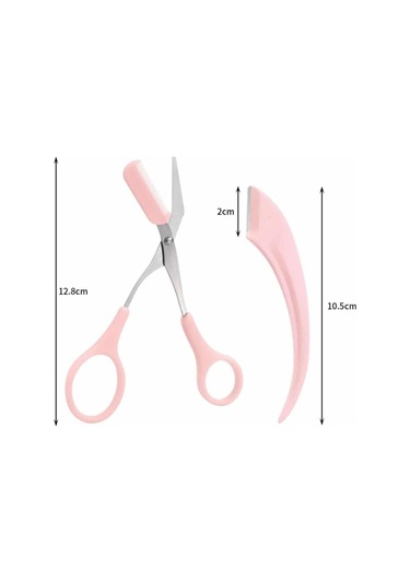 Taraklı Kaş Makası Ve Ustura Seti Kaş Düzeltme Makası Kaş Bıyık Alma Aleti 0