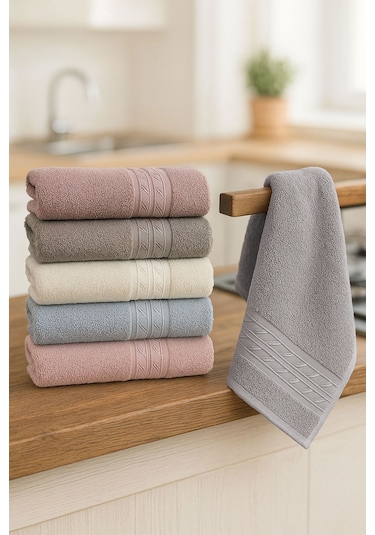 6'lı Mutfak Havlusu Seti 30x50 Cm %100 Pamuklu Reyhan Çok Renkli