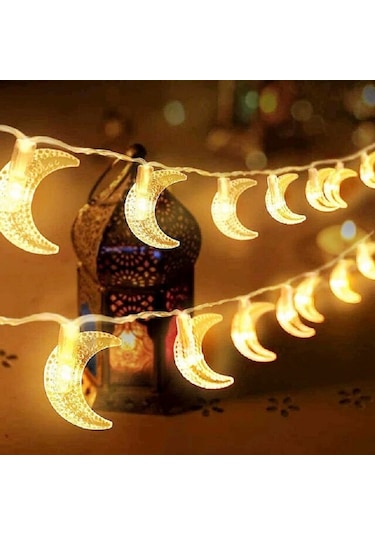 DEKOR RAMAZAN IŞIKLARI AY LED IŞIK GÜN IŞIĞI LED IŞIK İP LED IŞIK AY IŞIK MOON LED LİGHT WARM LİGHT Gün Işığı