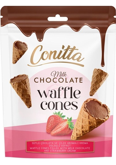 Conitta Çilek Aromalı Ve Sütlü Çikolatalı Gofret 80 Gr. 1 Paket