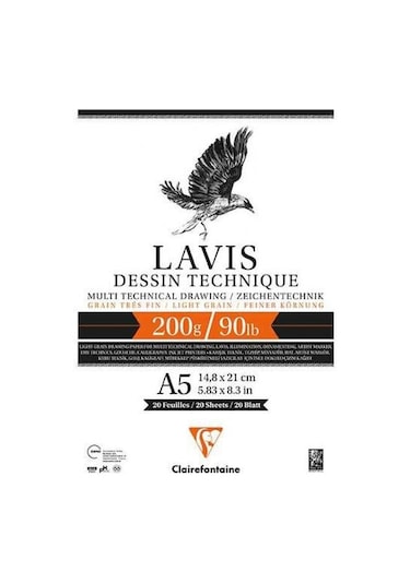 Clairefontaine Dessin Technıque Lavis 200 GR 20 YP A5