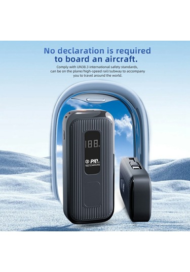 Mq3 9000mah Güç Bankası, Dahili C Tipi Kablo 22.5w Hızlı Şarj Dijital Ekran Taşınabilir Şarj Cihazı Siyah