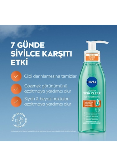 Nivea Derma Skin Clear Sivilce Karşıtı Yüz Temizleme Jeli 150 ML