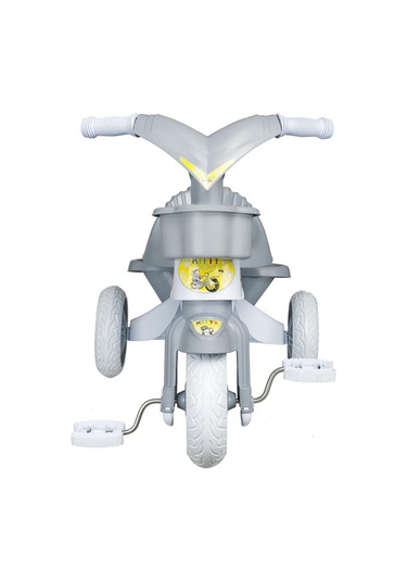 Kitty Üç Tekerlekli Bisiklet Çocuk Bisikleti 3 Teker Bisiklet 1-3-5 Yaş Plastik Motor İlk Bisiklet Sepetli Gri