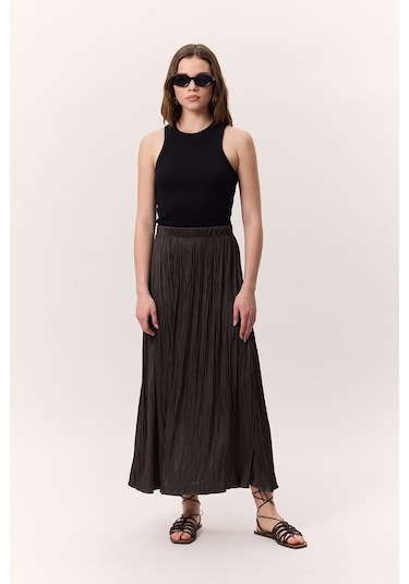 Crush Saten Etek Kahverengi Kahverengi