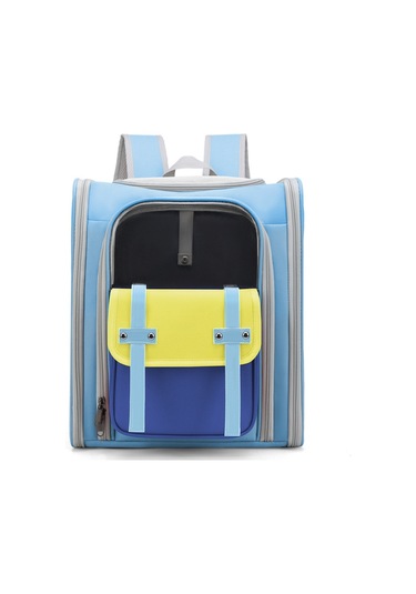 Cbtx Kare Katlanabilir Kediler Sırt Çantası Evcil Hayvanlar Açık Taşınabilir Çift Omuz Çantası Model 8 Mavi