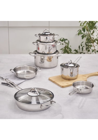 Karaca  Ada İndüksiyon Tabanlı 12 Parça Çelik Tencere Seti V2