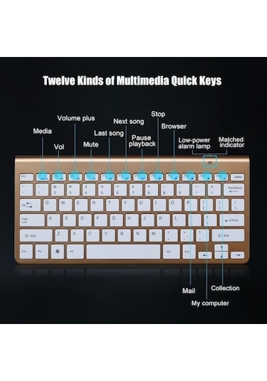 2.4g Kablosuz Klavye Ve Fare Taşınabilir Mini Klavye Fare Combo Seti Dizüstü Dizüstü Mac Masaüstü Pc Bilgisayar Akıllı Tv Ps4 - Gümüş Optik