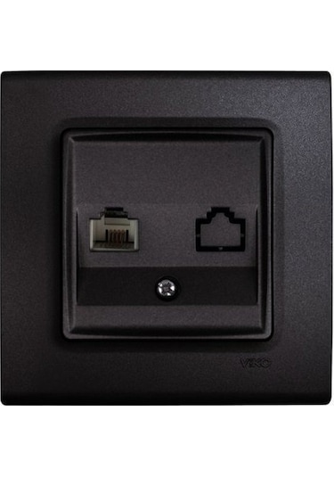 Viko Linnera Life Gece Siyahı Tekli Nümeris Cat3 Çerçeveli - 90444013