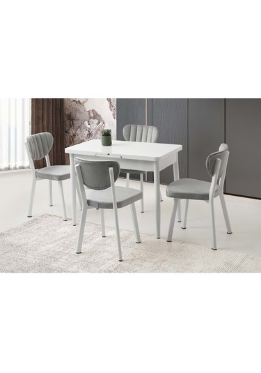 Mobilgen Beyaz 100+25 Milano Kelebek Açılabilir Masa Beyaz