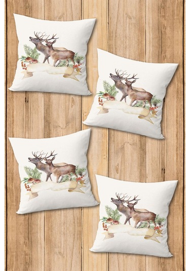 Dijital Baskılı Yumuşak Dokulu 4 Lü Kırlent Kılıfı Takımı 43x43 Cm Krl0055 Renkli