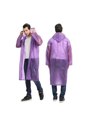 Tezzgelsin Erkek Rüzgar Geçirmez Kapüşonlu Yağmurluk Mor