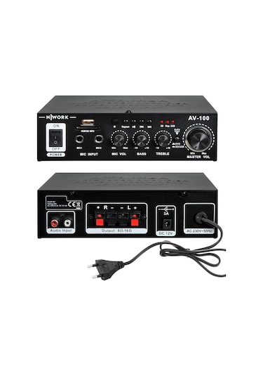 Anfi 100w Bluetooth Usb/sd/mp3 12v/220v Nwork Av-100