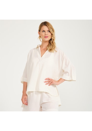 Krem Keten Kadın Şortlu Alt Üst Takım