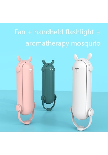 Ds208 Katlanır Çok Fonksiyonlu Usb El Feneri Fanı Taşınabilir Aromaterapi Sivrisinek Kovucu Mini El Fanı Pembe
