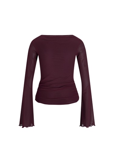 Kadin Kayik Yaka Tisört - Minna - 12280223 Cabernet