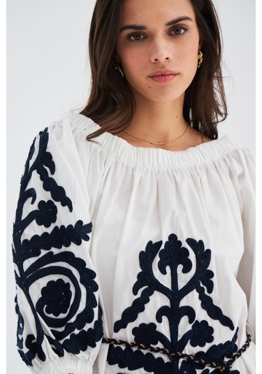 Peraluna MASUMI DRESS %100 Pamuk Diz Hizası Yazlık Kadın Elbise B