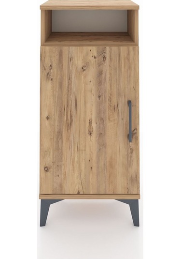 Arges Komodin 3 Raflı Tek Kapaklı 44x30x96 Çam-çam Çam