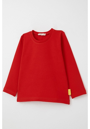 Breeze Kız Bebek Uzun Kollu Tişört Basic 9 Ay-3 Yaş, Kırmızı Kırmızı