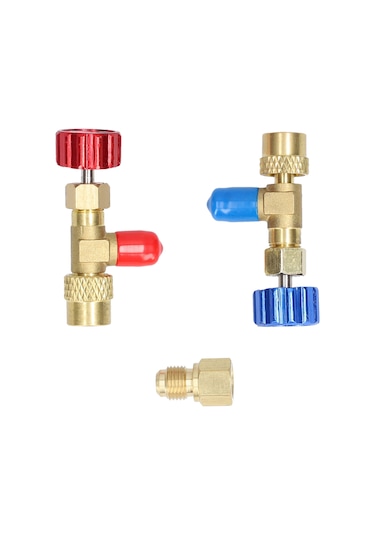 R22 R410 Klima Cihazı Güvenlik Valfi Ekleme Kaliteli Soğutucu Bağlantı Elemanı 5/16 Sae'den 1/4 Sae Hortum Dişi Dönüştürücü Adaptör